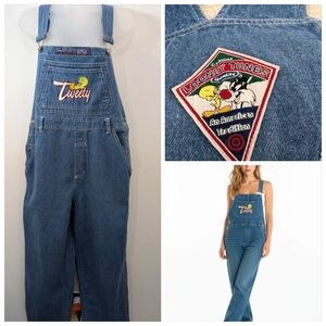 Tweety Bird Overalls/Bibs Medium Adult Warner Bros Embroidered Retro '97 Vintage